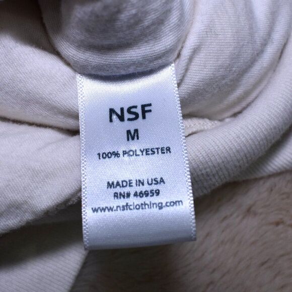 NSF Sherpa Bomber Jacket Womens Medium White Super Soft Lightweight Teddy Coat - Picture 11 of 13